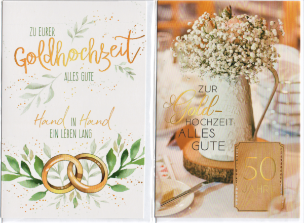 Glückwunschkarten zur Goldene Hochzeit